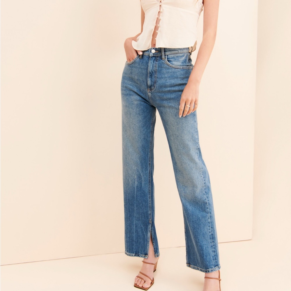 DL1961 High Rise Emilie Straight Leg Blue Women's Jeans Sz 32